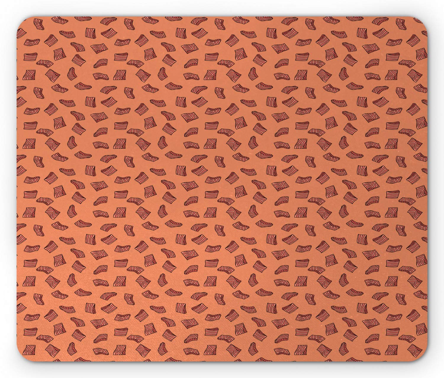 Ambesonne Salmon Mouse Pad - Non-Slip Rubber Mousepad with Delicious Fish Meat Design, Standard Size Rectangle Computer Mouse Mat - Perfect for Office, Gaming & Home Workspace