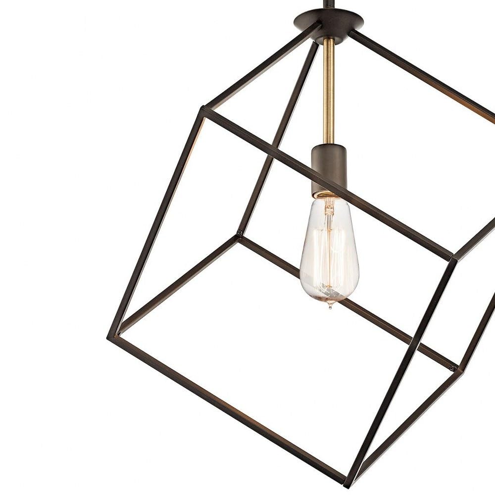 Modern Black Geometric Cube Pendant Light - Sleek Contemporary Ceiling Fixture for Dining Room, Kitchen Island & Living Room Decor
