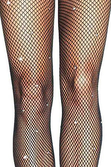 Sexy Lycra Fishnet Rhinestone Pantyhose - Sheer Tights with Sparkling Stones for Women - Perfect for Parties, Cosplay & Night Out