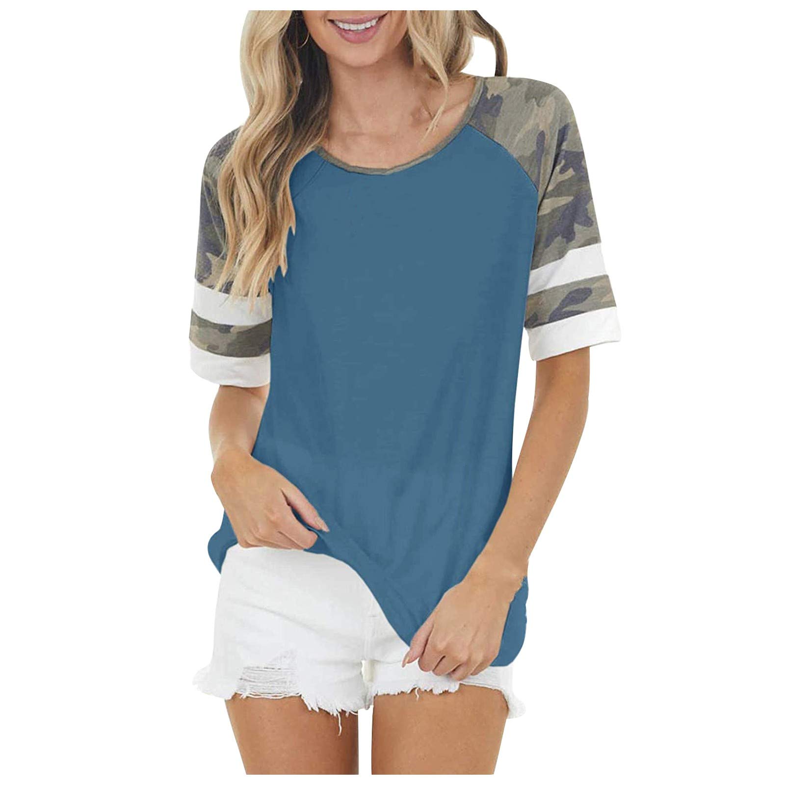 Women's Dressy T-Shirts & Blouses - Loose Fit Short Sleeve Summer Tops for Casual Wear, Office & Outings - A126