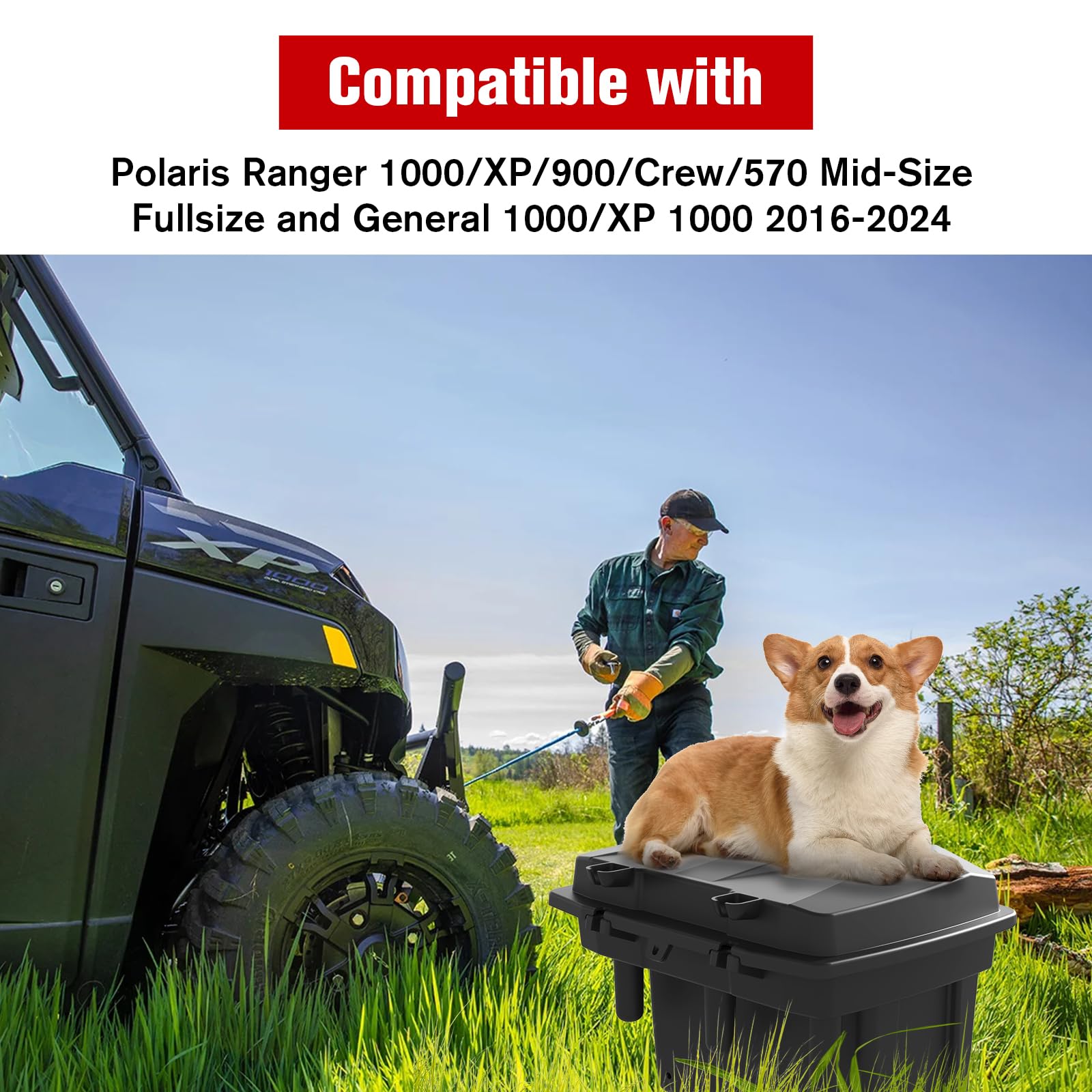 Polaris Ranger XP 1000 900 800 570 500 Bed Storage Box | Removable Cargo Organizer for 2016-2024 Models | Polaris General 1000 Accessories | Perfect for Off-Road Gear Storage & Camping Equipment Organization