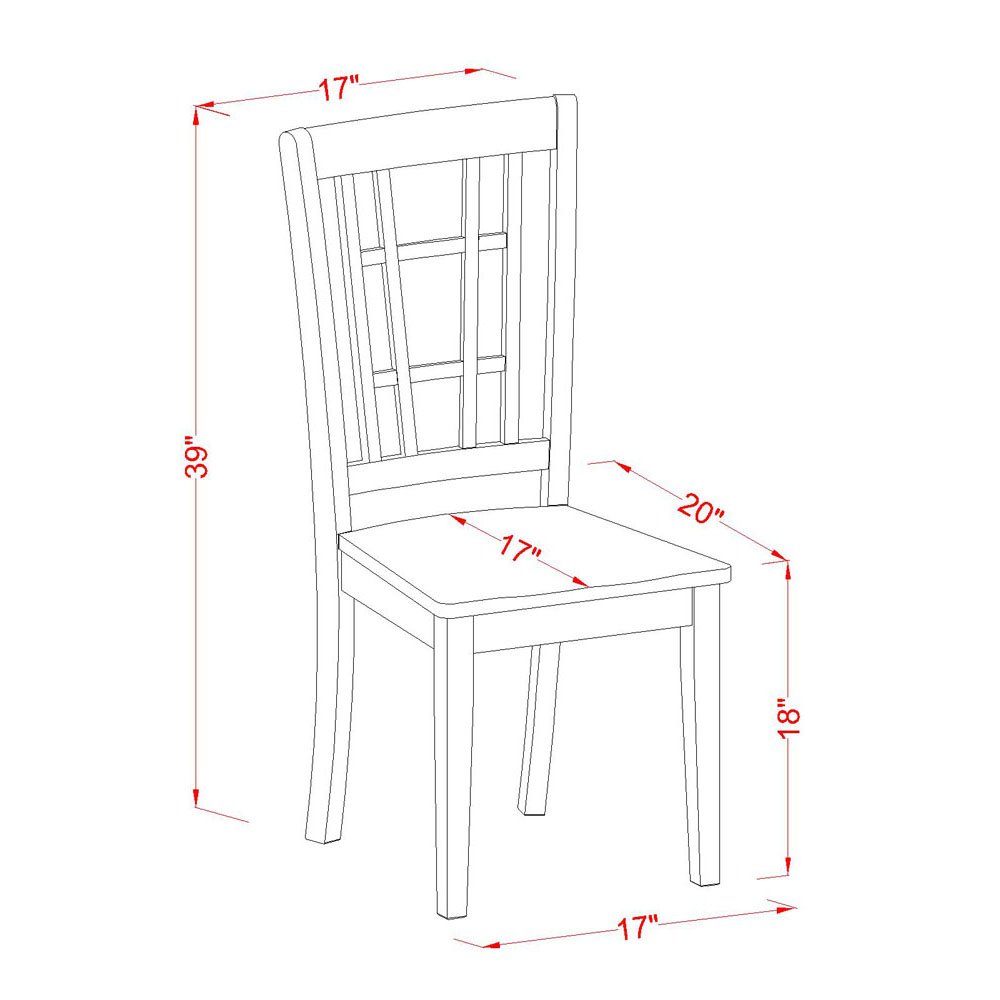 East West Furniture KENI5-WHI-W 5-Piece Dinette Set for 4 - Oval Dining Table with Butterfly Leaf & 4 Kitchen Chairs, 42x60 Inch, Buttermilk & Cherry - Perfect for Small Spaces, Breakfast Nooks & Compact Dining Rooms