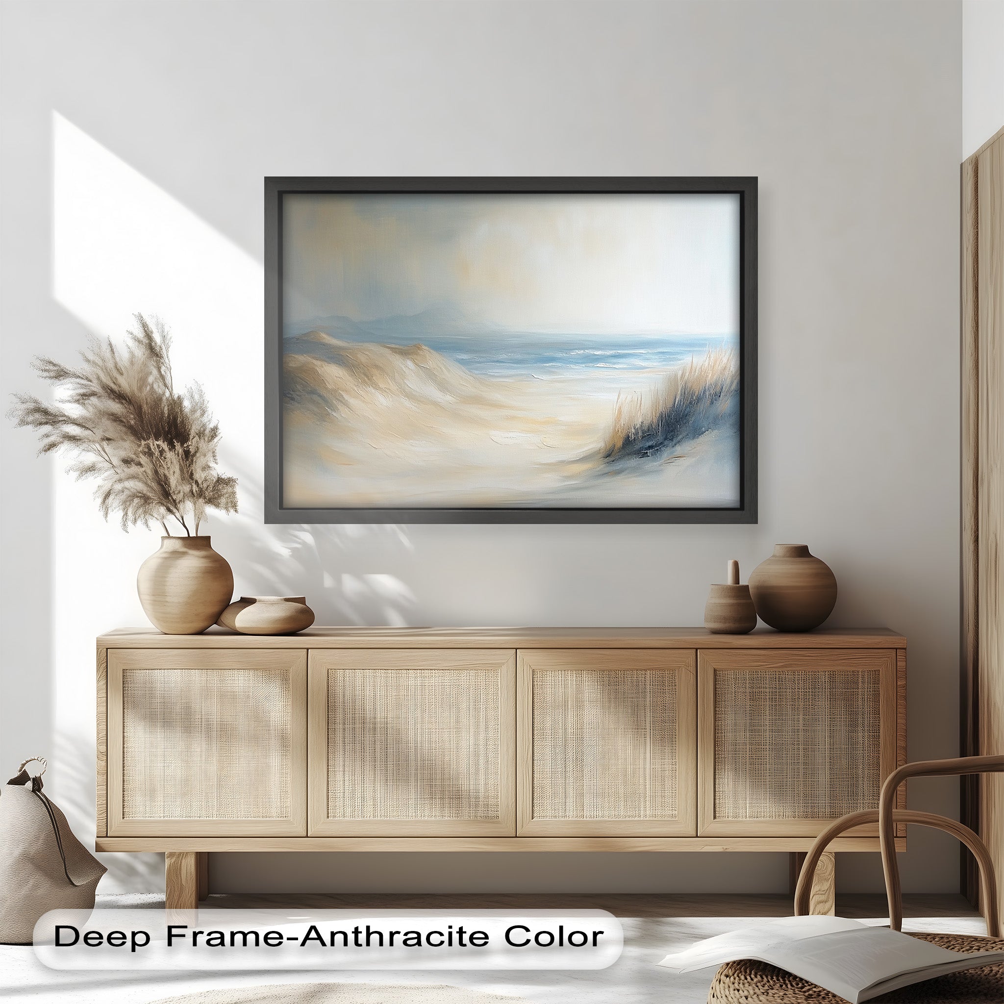 Coastal Beach Seagulls Oil Painting - Handmade Tranquil Ocean Seascape Wall Art for Living Room, Bedroom & Office Decor
