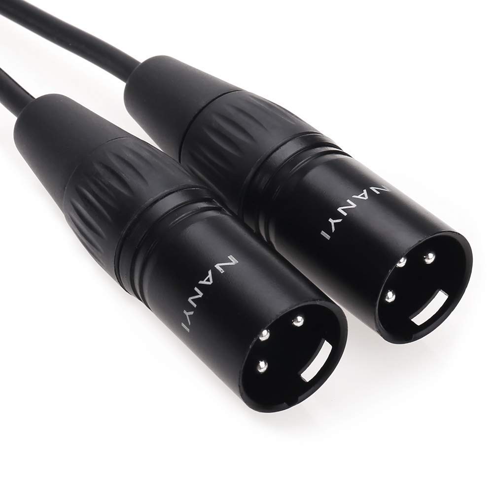 Premium XLR to XLR Microphone Cable - 3-Pin Male to Male DMX Patch Cord with Oxygen-Free Copper (1.6 Feet) - Ideal for Studio Recording, Live Performances & DJ Equipment