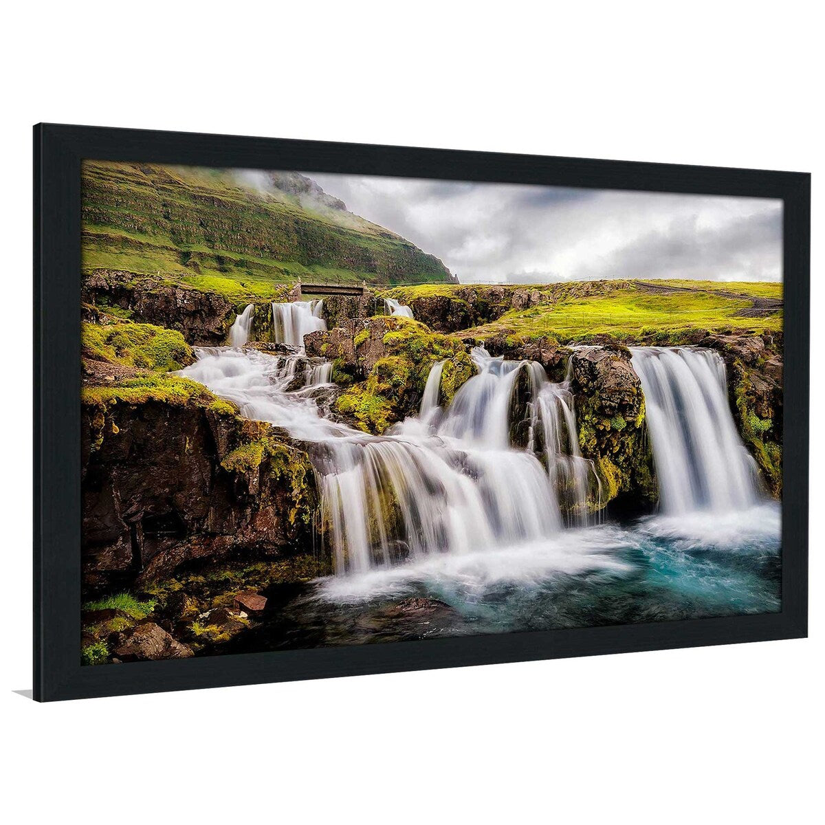 Beneath the Falls Landscape Art Print on Acrylic - Modern Wall Decor for Living Room, Office & Bedroom