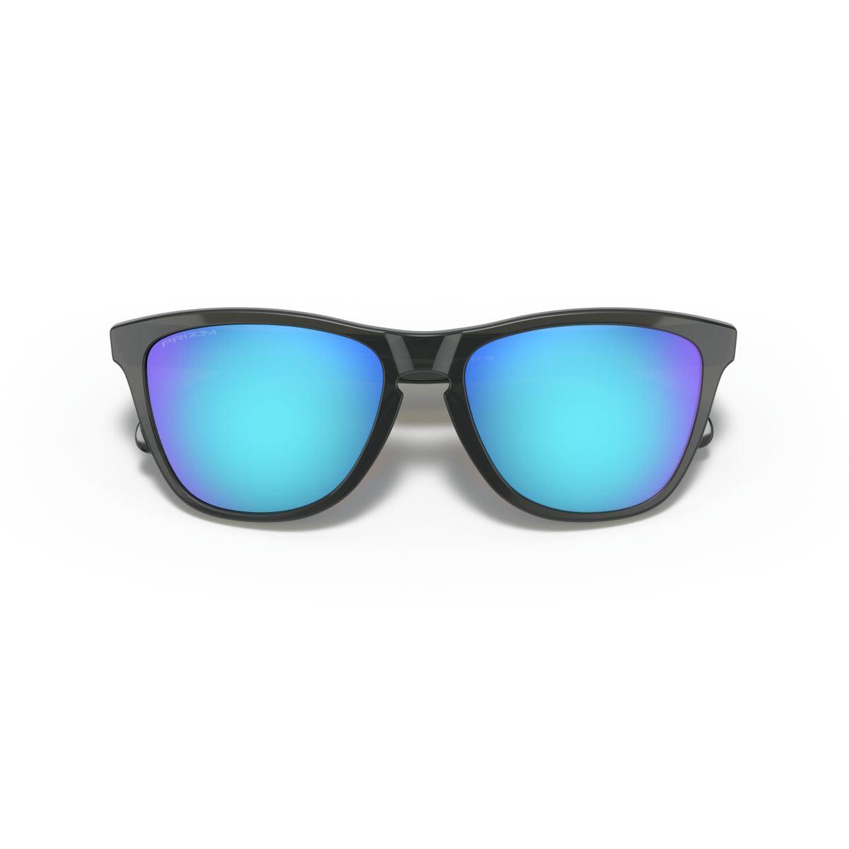 Oakley Frogskins Sunglasses - Low Bridge Fit, Grey Smoke Frame with Prizm Sapphire Lenses (Model 0OO9245-924574) | UV Protection for Running, Cycling & Outdoor Sports
