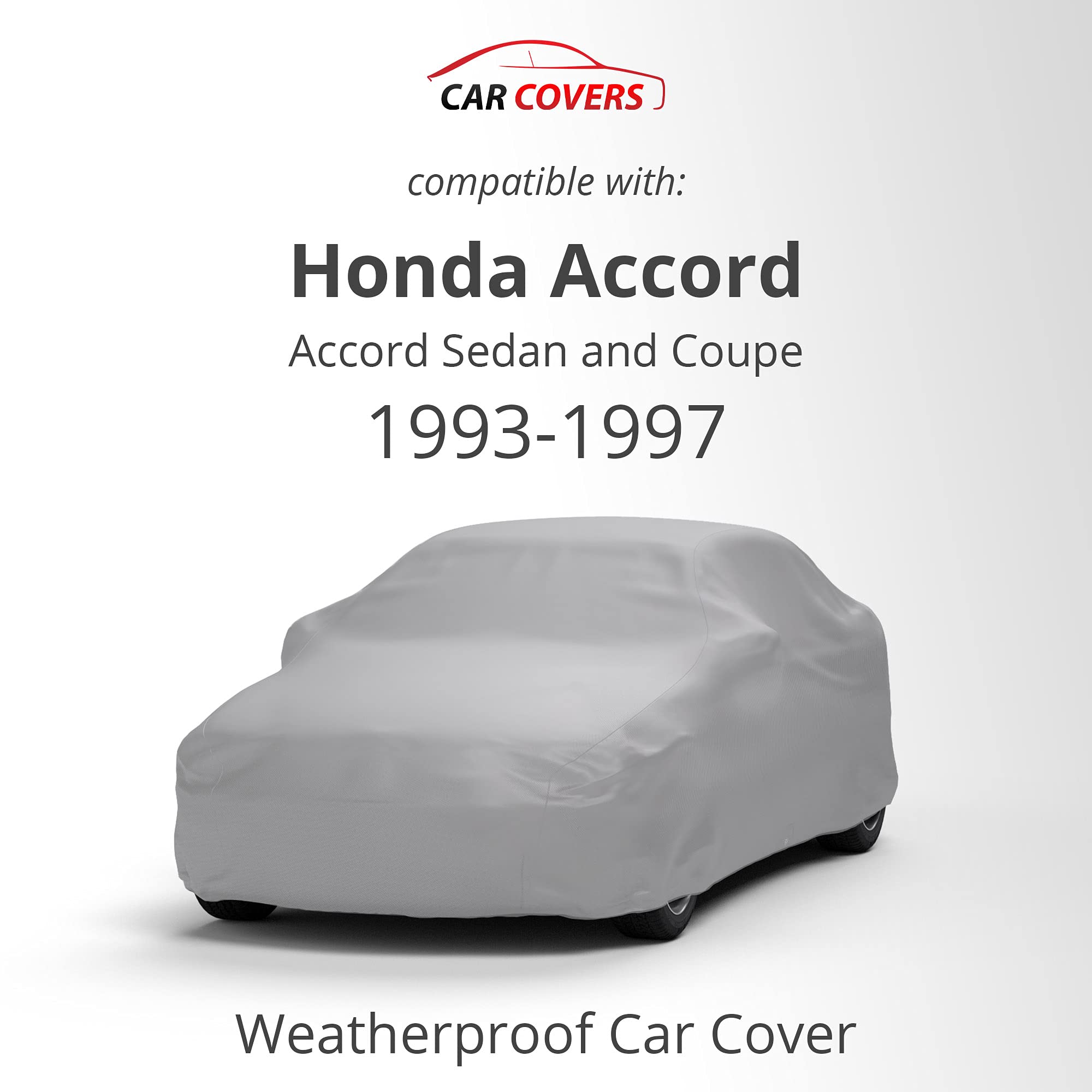 CarCovers Weatherproof Car Cover for Honda Accord 1993-1997 - Outdoor Waterproof Protection with Anti-Theft Cable Lock - Perfect for Long-Term Parking & Harsh Weather Conditions