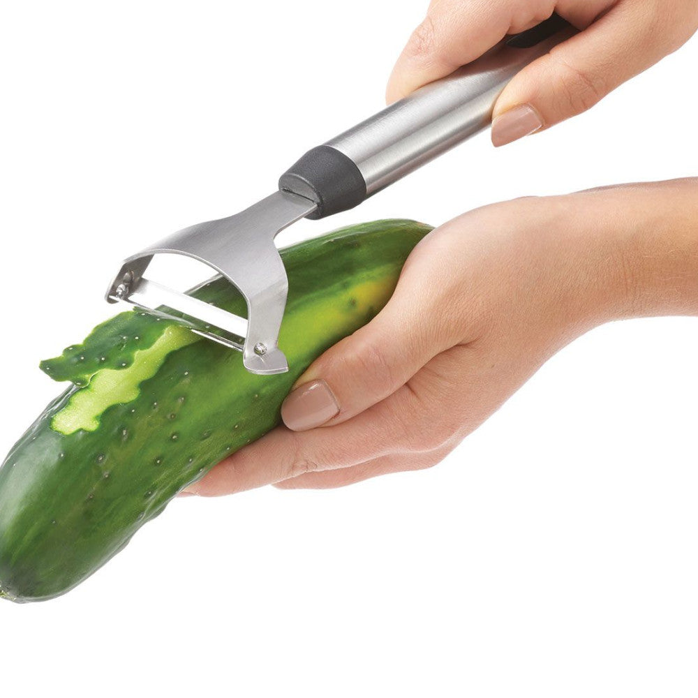 STARFRIT 95800 Gourmet Stainless Steel Y Peeler - Professional Vegetable & Fruit Peeler for Kitchen, Potato Carrot Apple - Ergonomic Comfort Grip for Easy Peeling