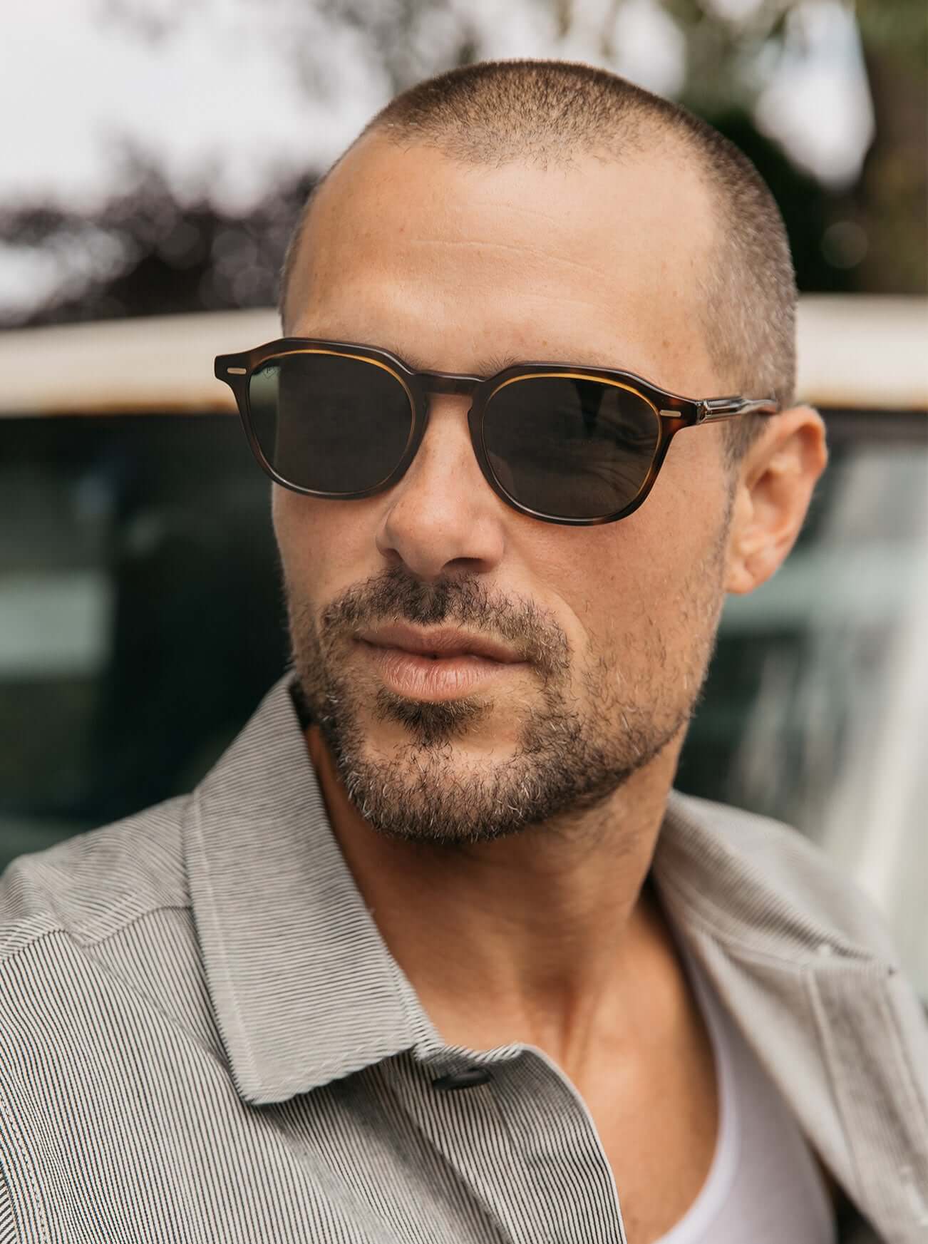 CLYVE Honey & Green Polarized Sunglasses 52mm - UV Protection, Anti-Glare for Outdoor Sports, Driving & Beach Activities