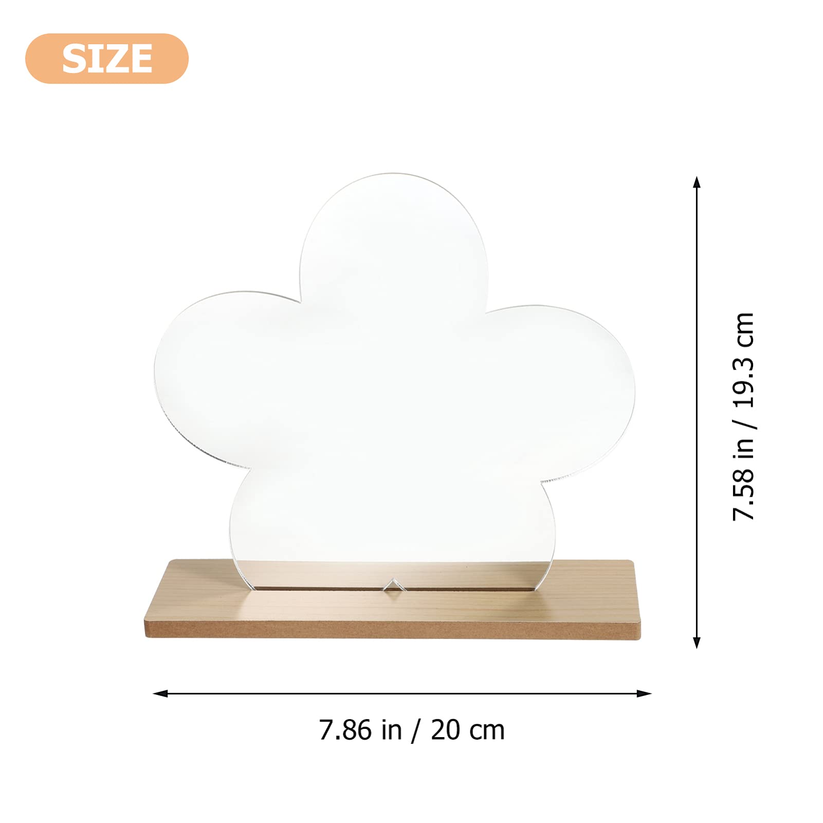 IMIKEYA Flower Shaped Vanity Mirror with Wooden Stand - Portable Tabletop Desktop Mirror for Makeup, Dressing Table, Bedroom & Bathroom - Compact Cosmetic Mirror for Women & Travel Use