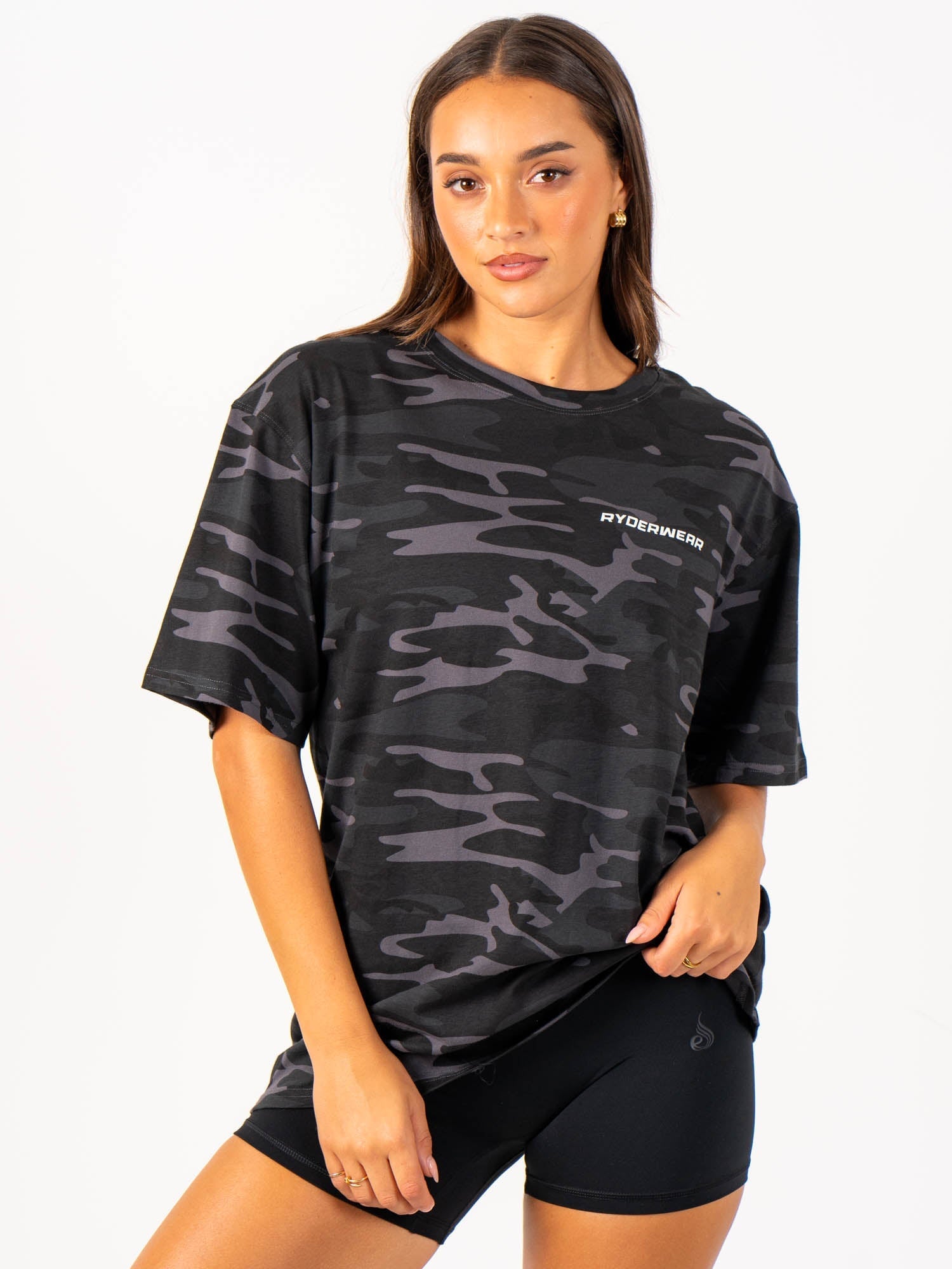 Energy Oversized T-Shirt - Black Camo Print | Comfortable Streetwear for Men & Women | Perfect for Casual Outfits, Gym, and Lounge Wear