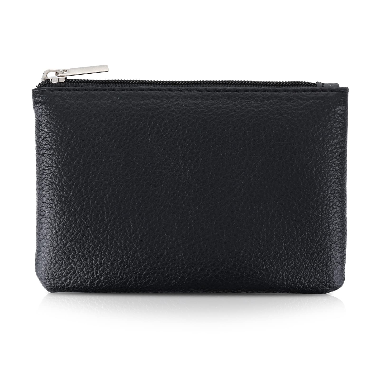 Stylish PU Lychee Pattern Zipper Coin Purse - Mini Portable Wallet for Women with Credit Card Slots, ID Holder & Keychain - Perfect for Organizing Coins, Cash, Cards, Keys & Lipstick (Black) | Great for Everyday Use, Travel & Gift Giving