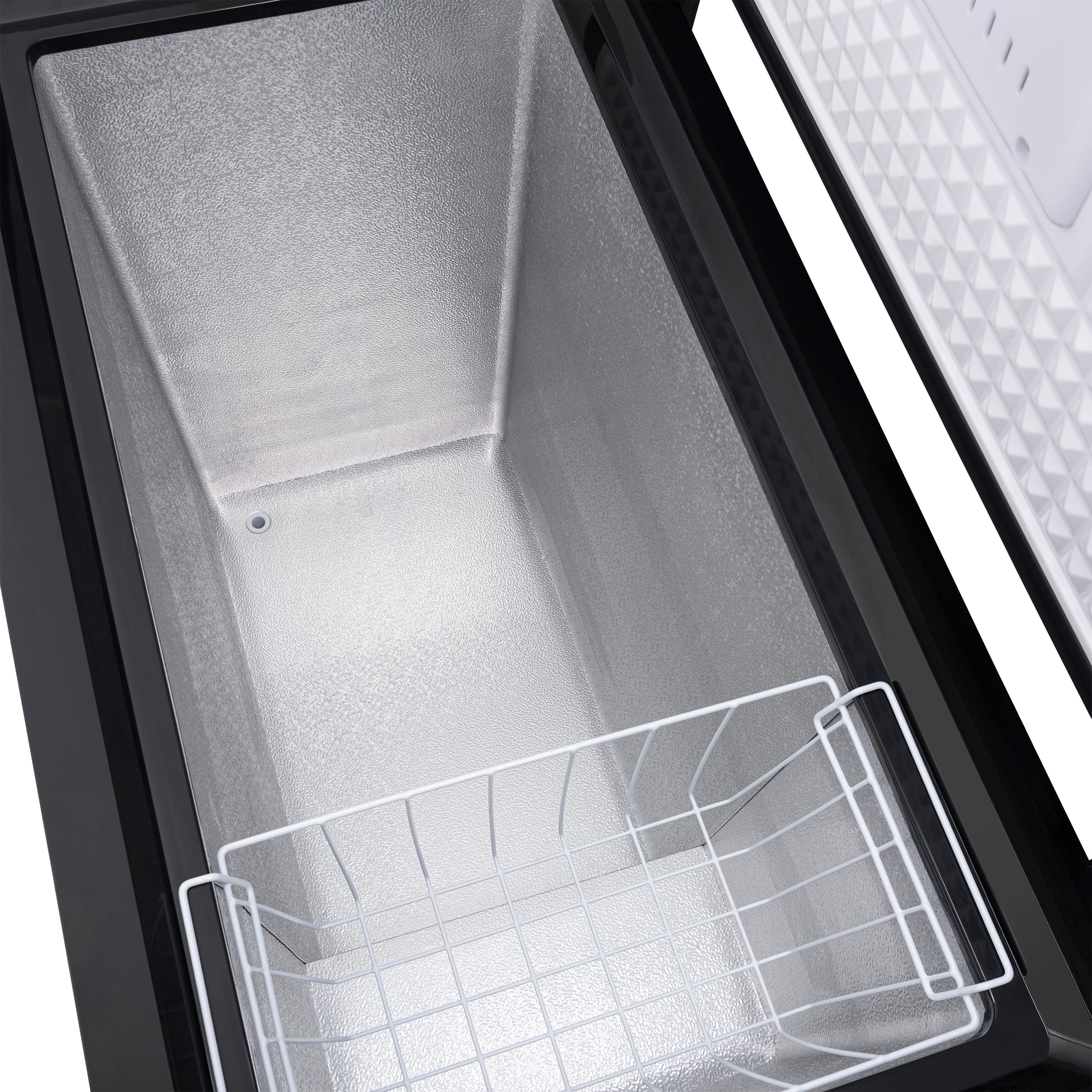 Newair 6.7 Cu. Ft. Energy Efficient Chest Freezer with Removable Storage Basket - Ultra Quiet Deep Freezer with Digital Temperature Control, Top Open Door Alarm & Fast Freeze Mode - Compact Freezer for Garage, Basement, or Home Storage - Matte Black Finish - Perfect for Bulk Food Storage, Meal Prep & Emergency Preparedness
