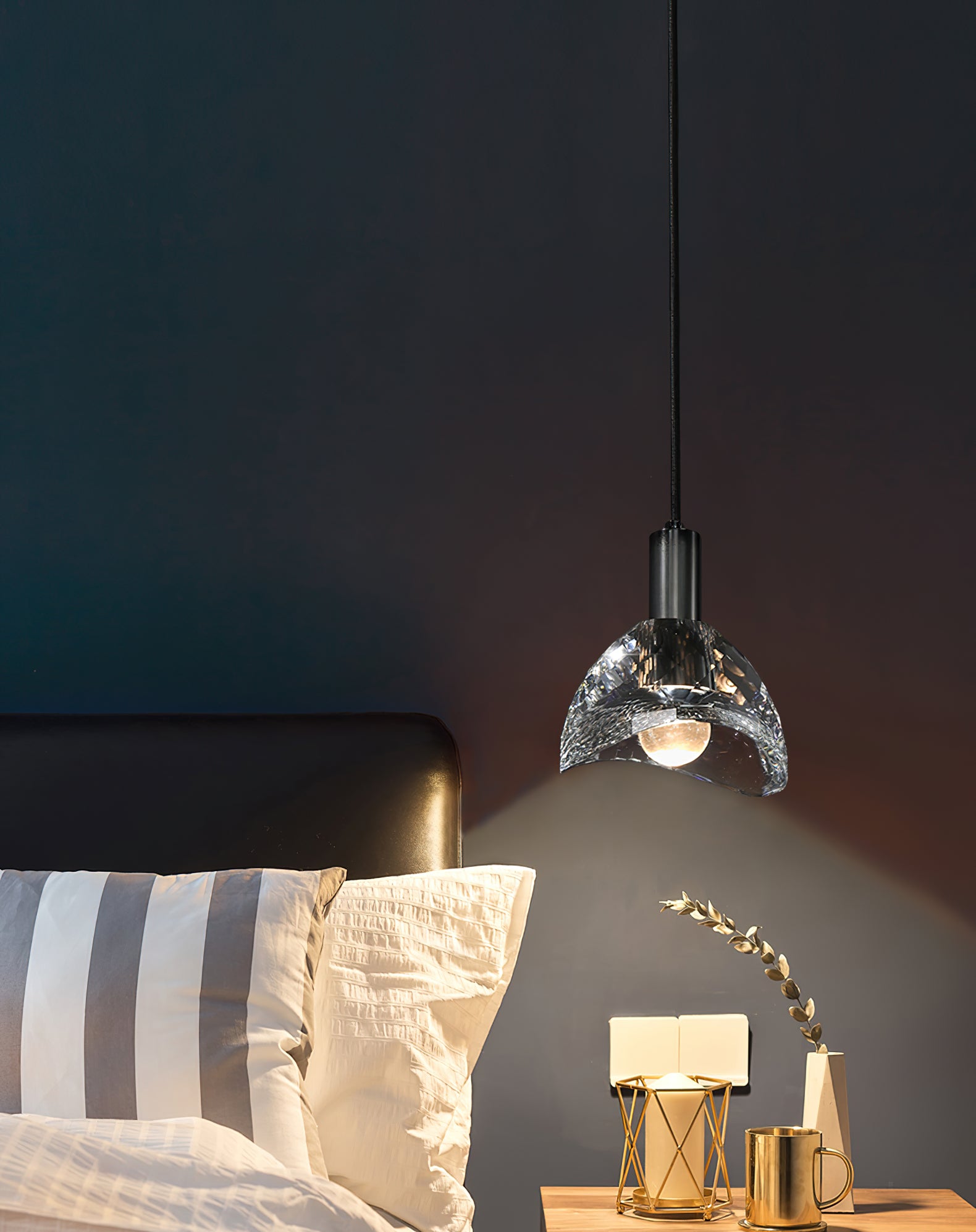 Nordic Crystal Pendant Light - Modern Glass Chandelier for Dining Room, Bedroom & Living Room Decor | Elegant Ceiling Lighting Fixture for Home & Office