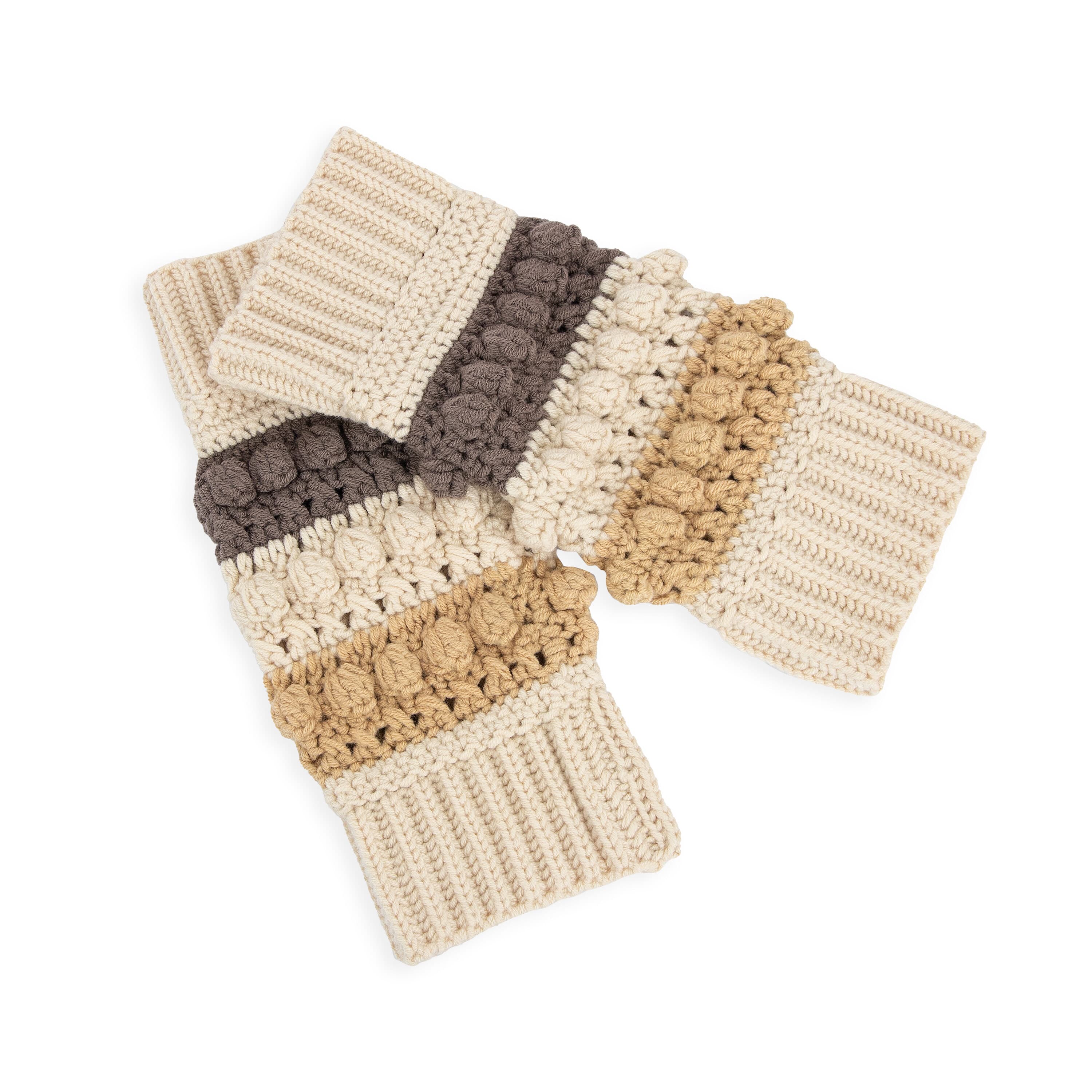 Crochet Balaclava and Gloves Set - Neutral Multi-Color Winter Accessories for Skiing, Hiking, and Outdoor Activities