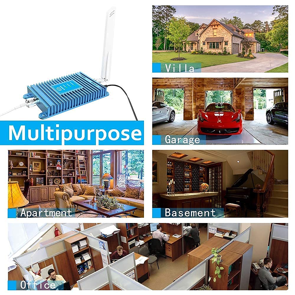 5G/4G/3G/2G Cell Phone Signal Booster Amplifier for Home - Supports Verizon, AT&T, Straight Talk, US Cellular, Cricket, Sprint & MetroPCS - Covers 4000 Sq.Ft - Enhances Bands 2/5/13/25 - Perfect for Basements, Rural Areas & Large Homes
