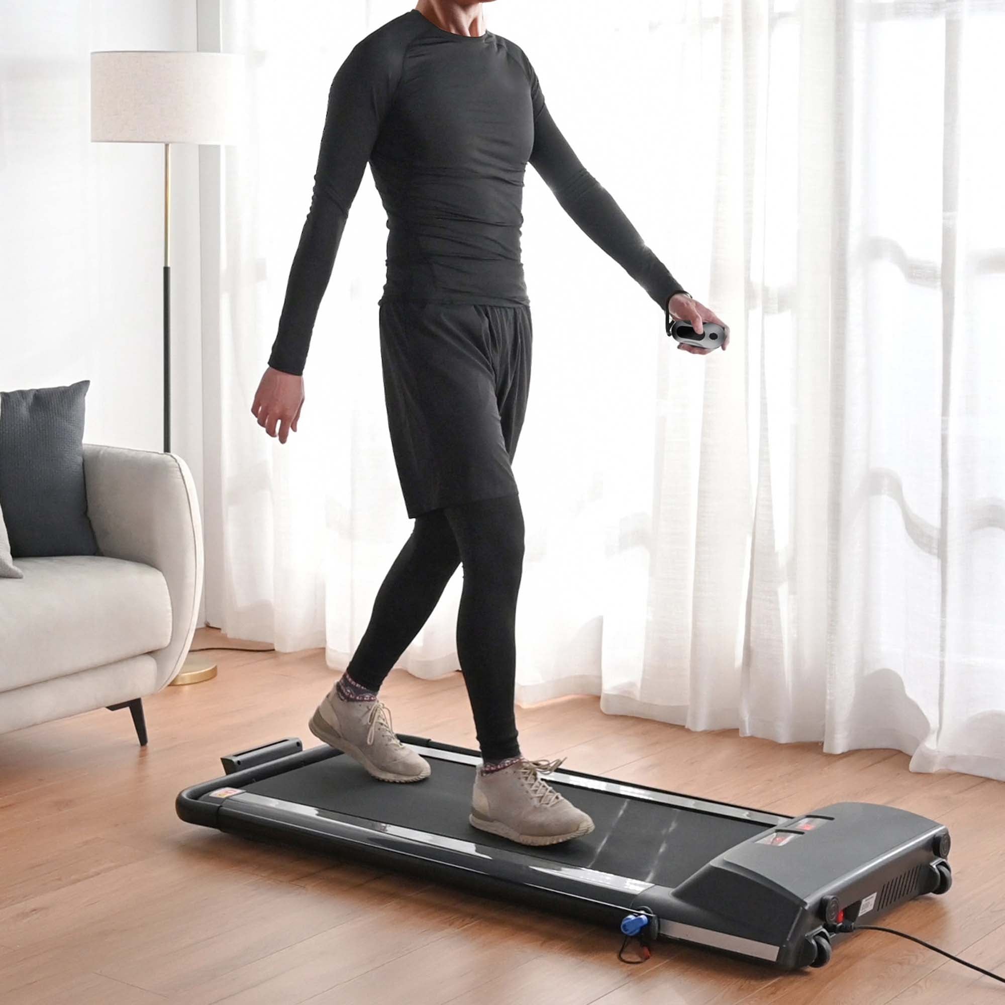 TheLAShop Ultra Thin Folding Treadmill with Remote Control - Compact Home Running Machine for Small Spaces, Cardio Workouts & Apartment Fitness