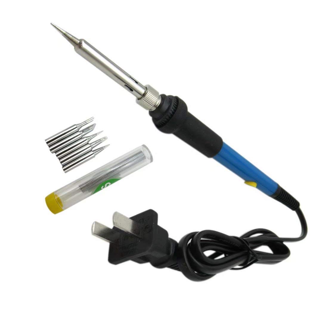 110V 60W Adjustable Temperature Electric Soldering Iron Kit with Stand - Professional Welding Tool for Electronics Repair, DIY Projects, and Home Handyman Use