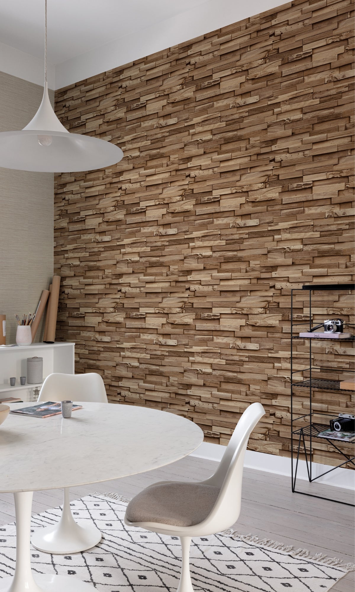 Beige Rustic Wood Look Textured Wallpaper R8915 - Peel and Stick Removable Self-Adhesive for Bedroom, Living Room, Kitchen, Office Decor
