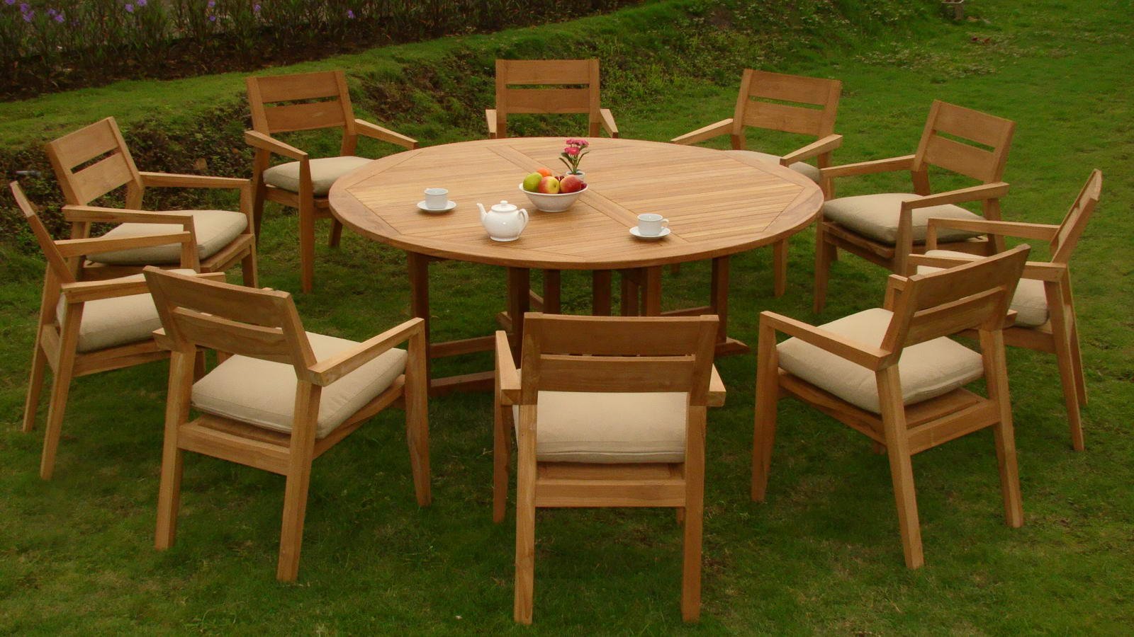 Premium 11-Piece Outdoor Teak Dining Set - 72