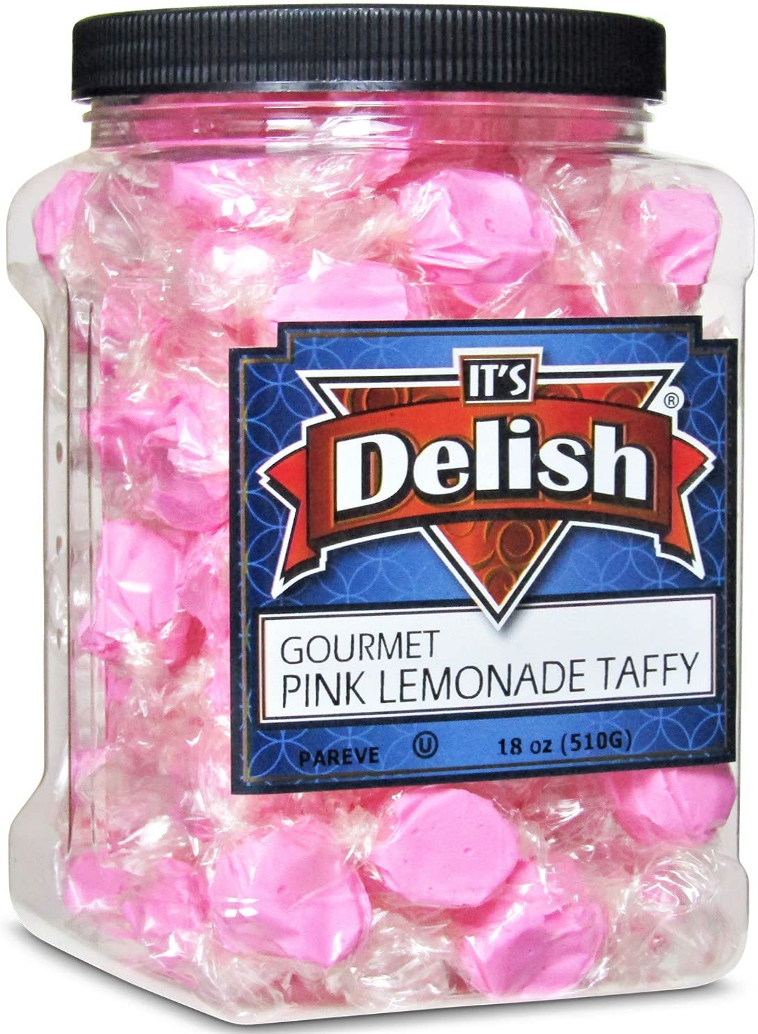 Pink Lemonade Taffy Chews - 18 Oz Jumbo Bulk Candy Container - Sweet & Tangy Soft Candy for Parties, Gifts & Movie Nights
