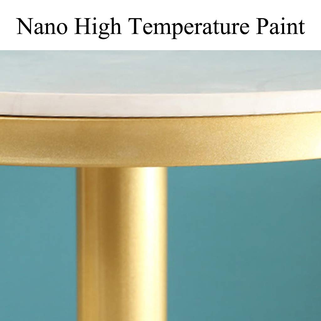 Round Bistro Table - Marble Top Bar Table with High-Temperature Baking Paint Finish, Easy Assembly (75cm/29.5in, 95cm/37.4in, 105cm/41.3in) - Perfect for Kitchen Island, Breakfast Nook, Small Space Dining & Outdoor Patio