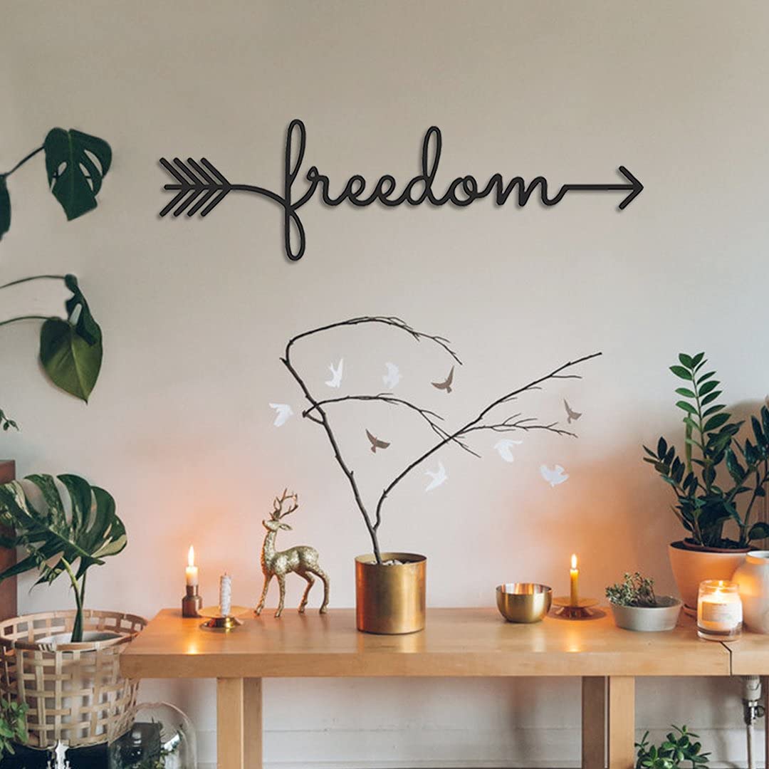 Freedom Metal Wall Art - Modern Home Decor for Living Room & Bedroom