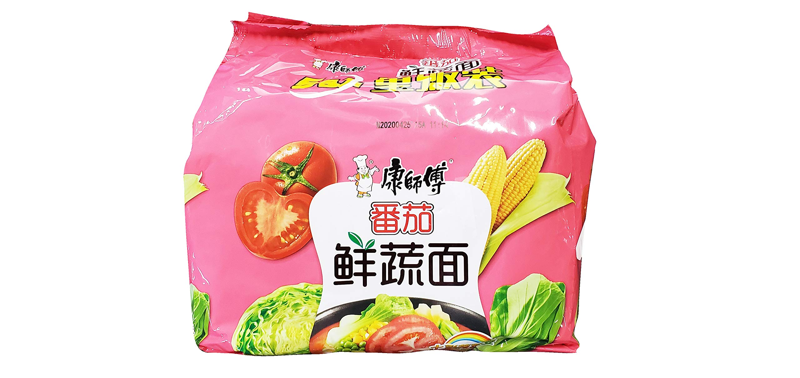 Kangshifu Instant Noodles Tomato Vegetable Flavor Soup - 5 Pack (17.64oz Each) | Quick & Easy Meal for Office Lunch, College Dorm, Camping & Emergency Food Supply