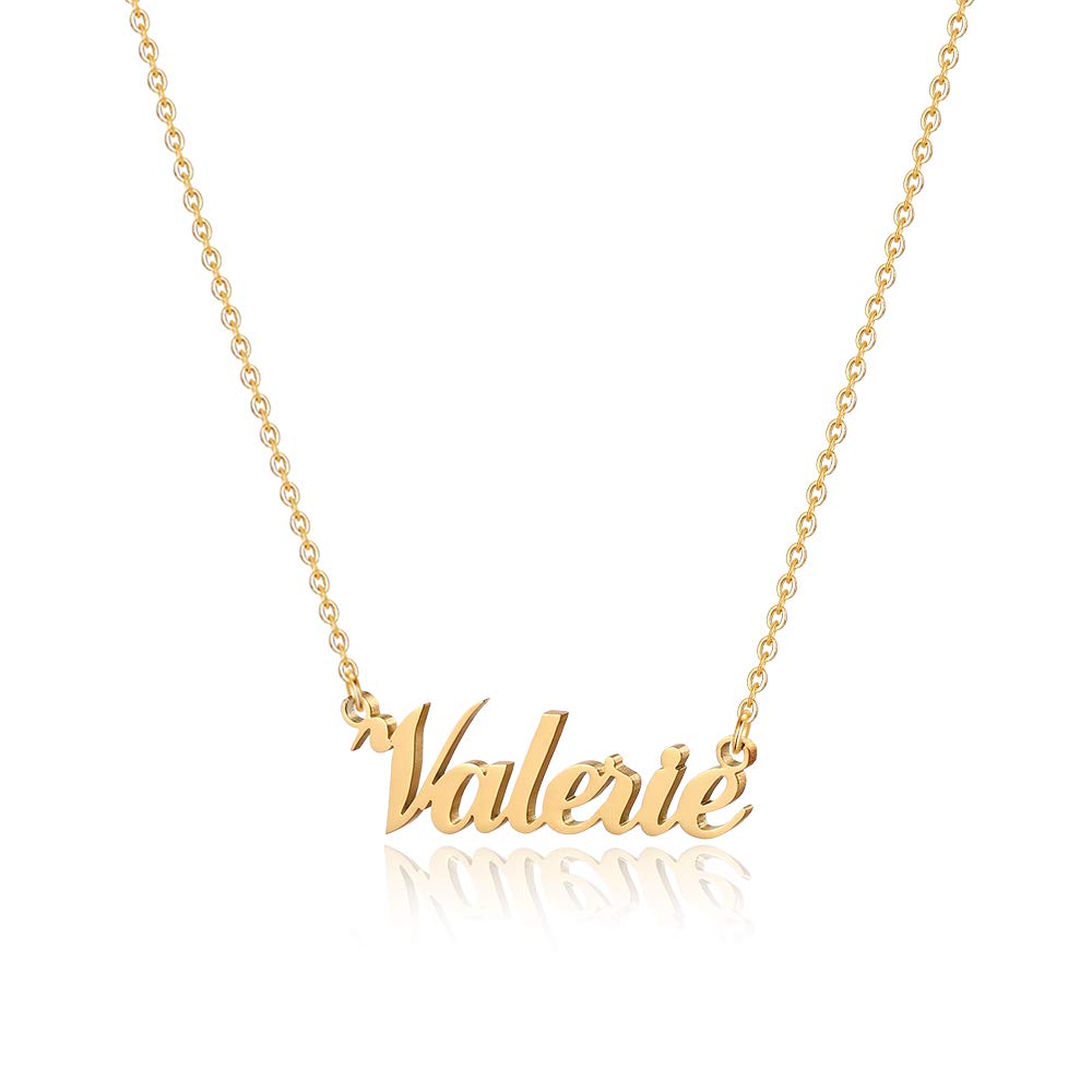 18K Gold Plated Personalized Name Necklace for Women & Girls - Custom Monogram Initial Necklace Jewelry Gift for Mom, Daughter, Wife | Birthday, Anniversary, Valentine's Day Present