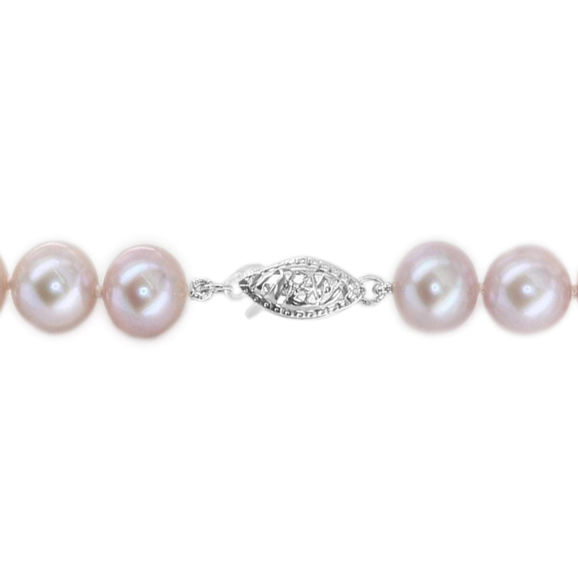 Sterling Silver Pink Pearl Necklace - 18