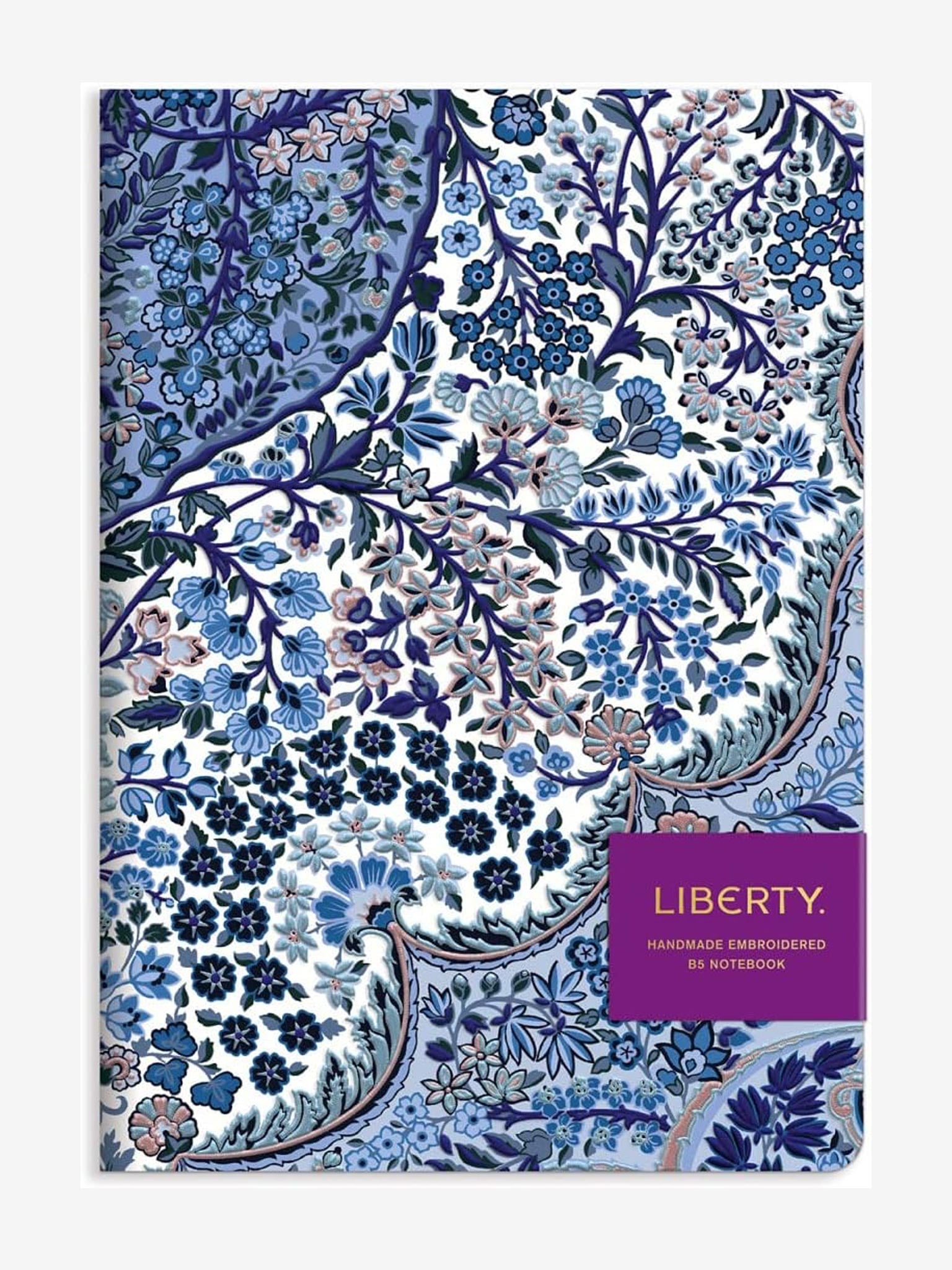 Handmade Embroidered Leather Journal - Liberty Tanjore Gardens Design for Writing, Sketching & Gift Giving | Perfect Travel Diary, Wedding Guest Book & Creative Notebook