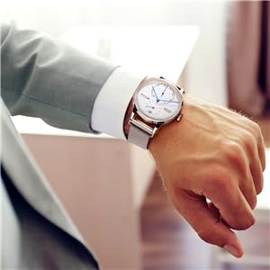 FEICE Bauhaus Automatic Watch for Men - Silver FM202 | Mechanical Analog Watch with Leather Strap & Domed Glass | Perfect for Business, Casual & Dress Occasions