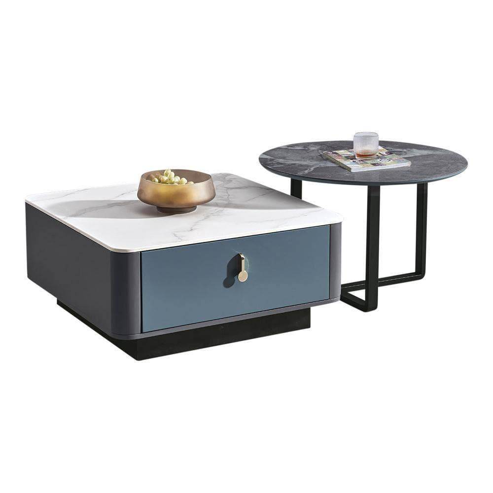 Premium Kasen Sintered Stone Nesting Coffee Table Set - Modern & Durable Living Room Furniture for Small Spaces - Perfect for Coffee, Books & Decor in Apartments, Condos and Cozy Homes