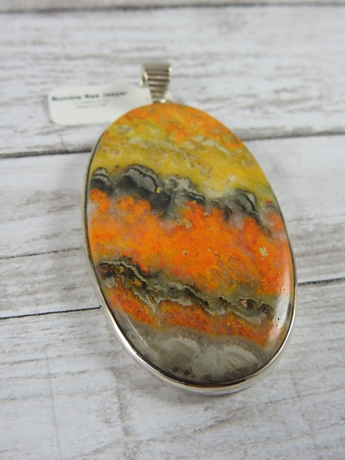 Bumblebee Jasper Sterling Silver Pendant Necklace - Natural Stone Jewelry for Women - Perfect for Gifts, Meditation & Spiritual Healing