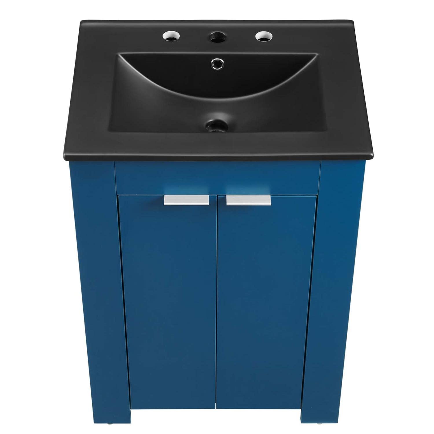 Modway Maybelle 24-Inch Bathroom Vanity with Sink in Navy Black - Perfect for Small Bathrooms, Powder Rooms & Apartment Remodels