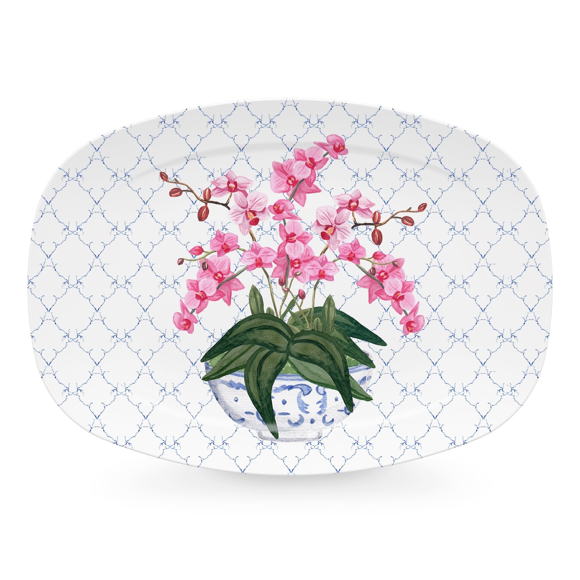 Luxury Orchid Serving Platter - Elegant Floral Design for Dinner Parties, Weddings & Home Decor