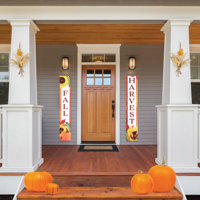 12 Pack Beistle Fall Fabric Door Panel Set - Autumn Thanksgiving Halloween Home Decor for Doors, Windows & Parties