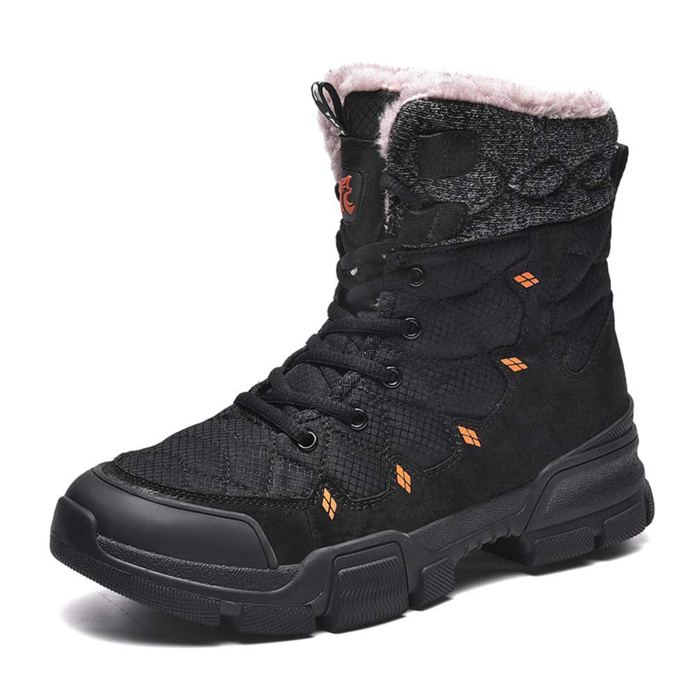 Men's Winter Snow Boots - Waterproof Fur Lined Ankle Boots with Non-Slip Sole for Outdoor Hiking, Working & Walking | Perfect for Snowy Weather, Ice Fishing & Cold Climate Activities