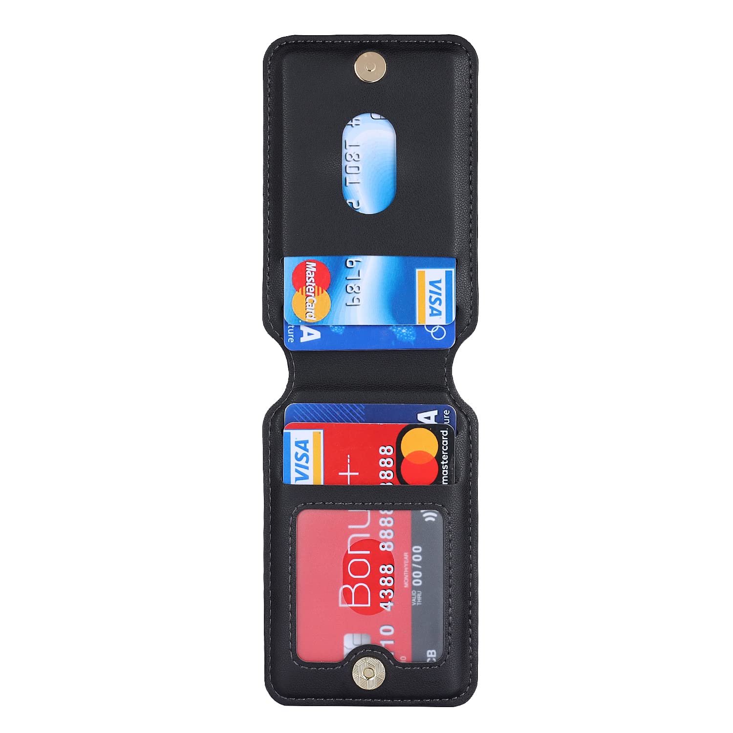 Magnetic Magsafe Wallet Case for iPhone 15/13/12 - Slim Card Holder with Strong Magnets, Compatible with MagSafe Charging (Black) - Perfect for Everyday Use, Travel & Contactless Payments