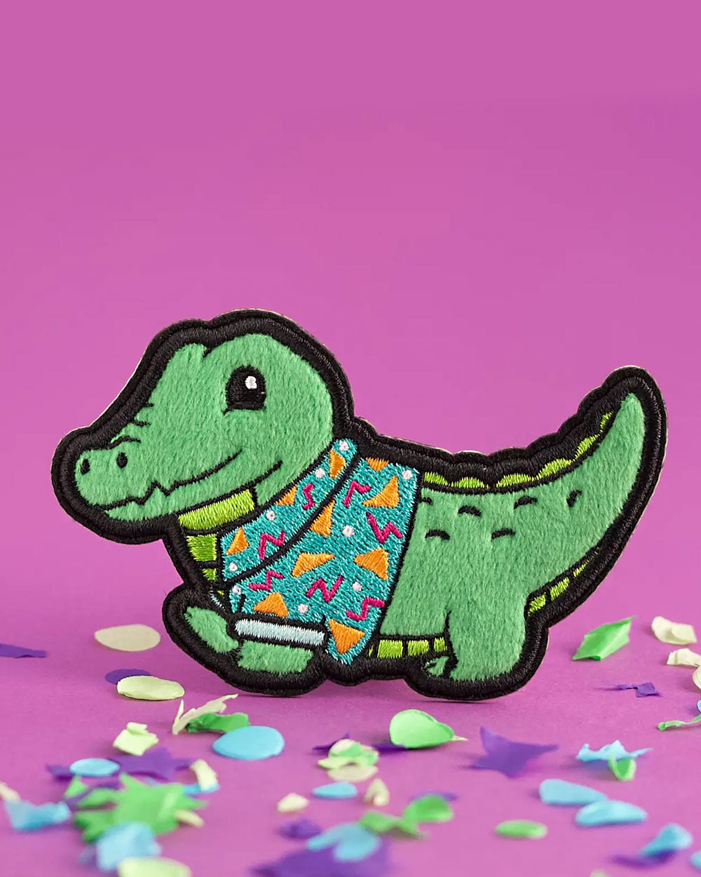 Later Gator Fuzzy Sticky Patch - Fun Decorative Patches for Clothes, Bags & DIY Crafts - Perfect for Customizing Jeans, Backpacks & Scrapbooking