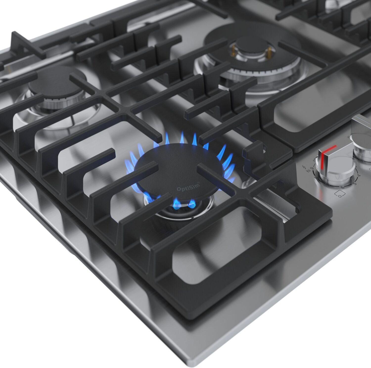 Bosch NGM8059UC 800 Series 30-Inch Stainless Steel Gas Cooktop - Professional Grade for Modern Kitchens, Perfect for Home Chefs & Entertaining