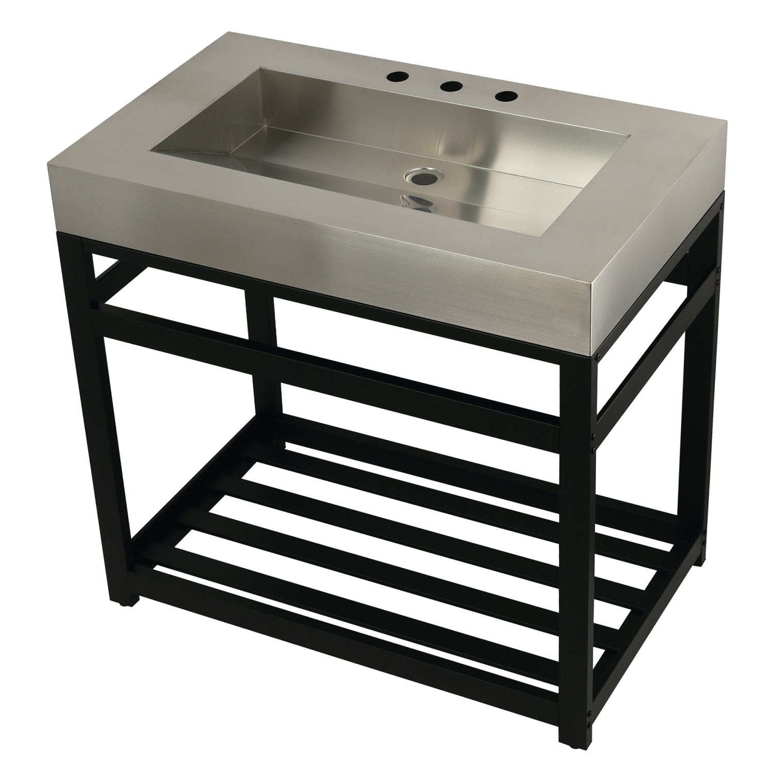 Kingston 37x22x35 Commercial Console Vanity Sink with Base - Perfect for Restaurants, Hotels, and Public Restrooms