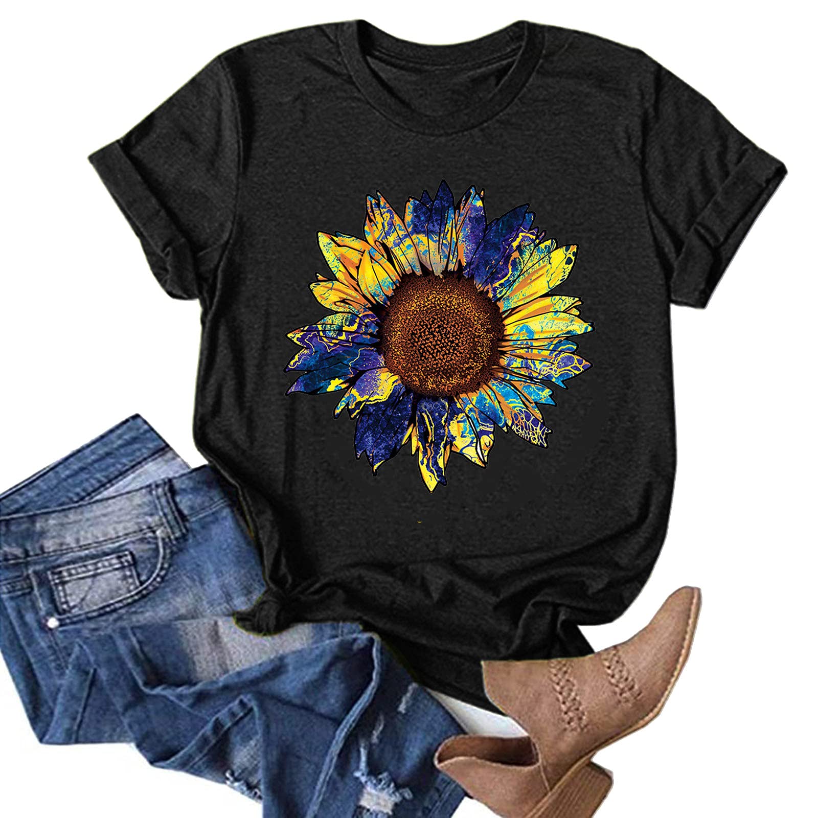 Smooto Women's Sugar Skull Print Flowy Cotton Tank Top - Sleeveless Tunic Blouse in Black (Size XL) | Casual Wear, Summer Outfits, Boho Style