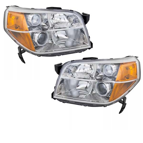 06-08 Honda Pilot Halogen Headlight Assembly Pair - Left & Right Side Replacement Lamps (No Bulbs Included) - Perfect for Night Driving & Off-Road Adventures