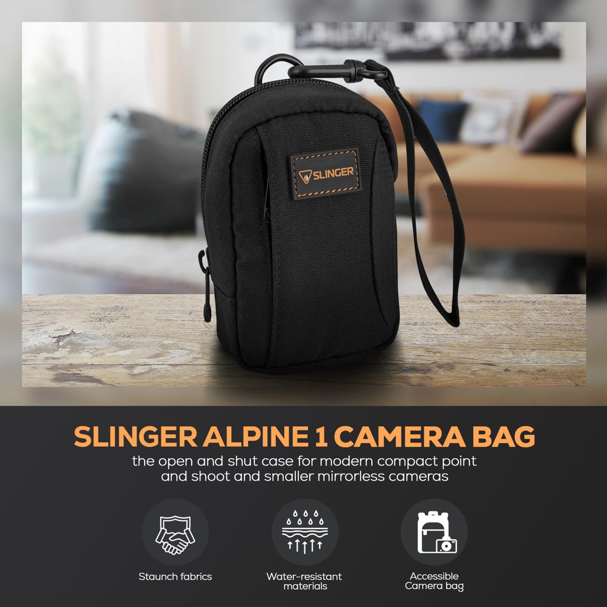 Slinger Alpine 1 Camera Bag for Point and Shoot Cameras & Accessories - Perfect for Travel, Hiking & Outdoor Photography