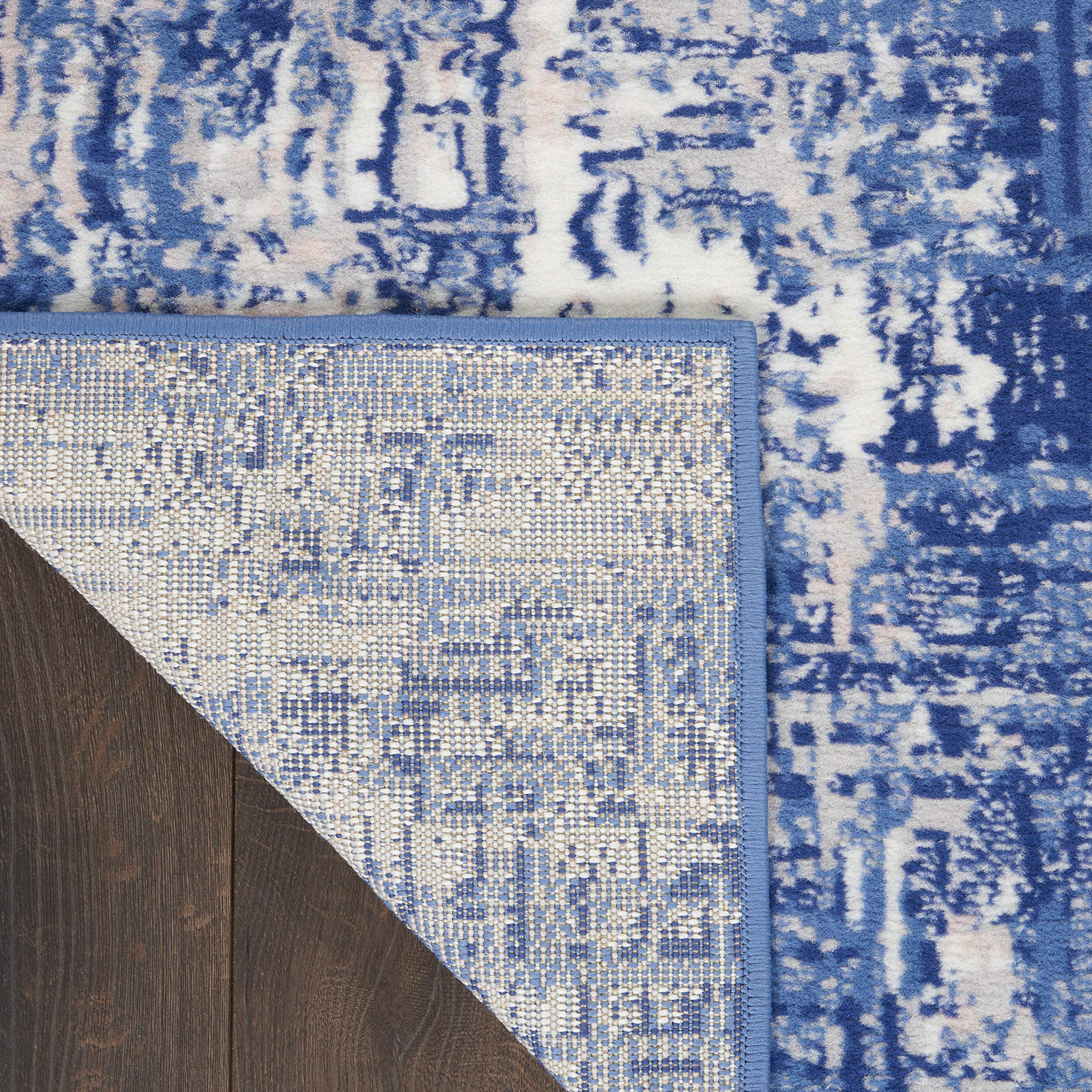 Nourison Whimsicle Blue Ivory 3' x 5' Area Rug - Artistic Contemporary Design, Easy-Cleaning & Non-Shedding - Perfect for Bedroom, Living Room, Dining Room & Kitchen Decor (3x5 Feet) - Ideal for Home, Office & Apartment Flooring