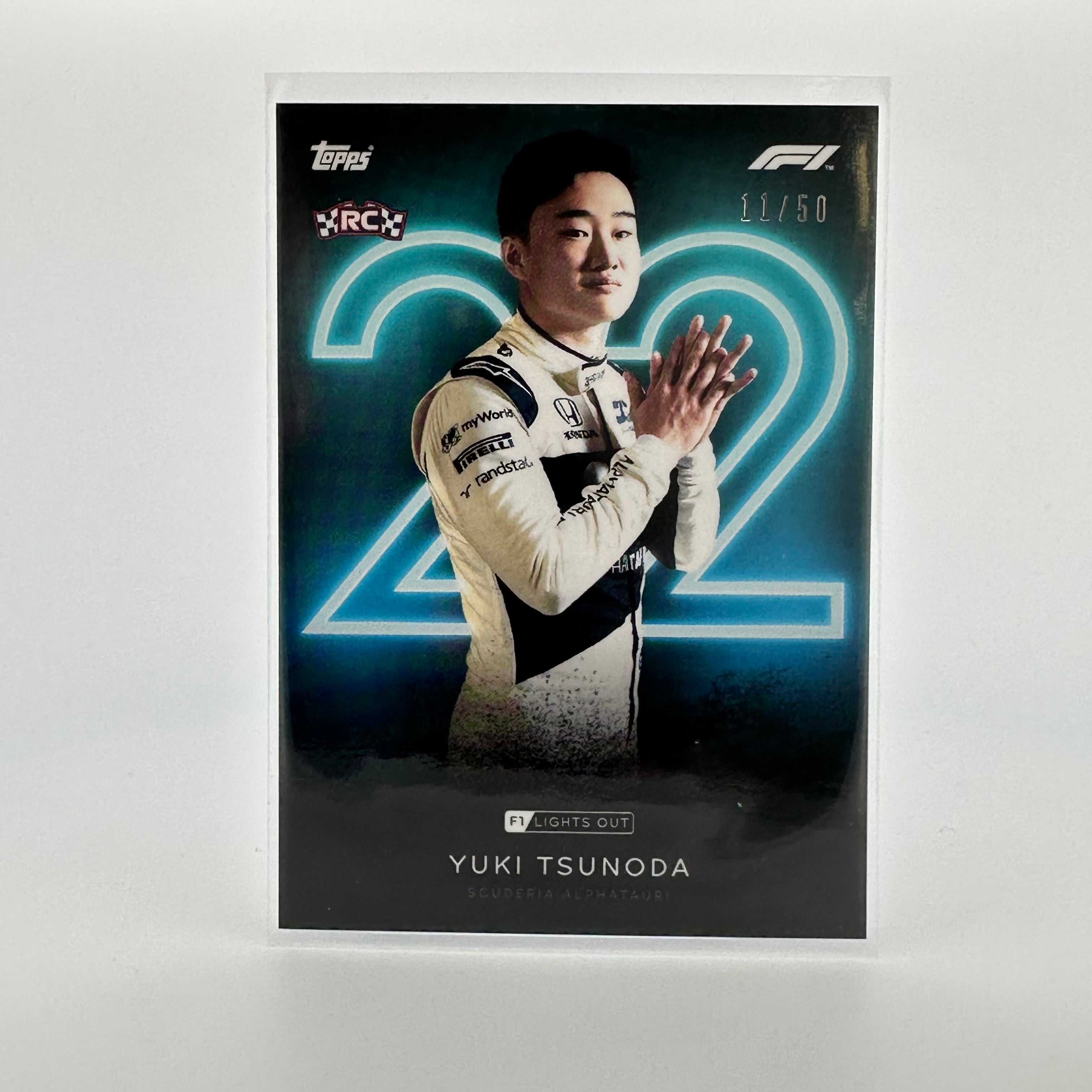 50 Yuki Tsunoda F1 Racing Driver Aqua Parallel Rookie Card - Perfect for F1 Collectors, Sports Memorabilia Enthusiasts & Trading Card Game Fans