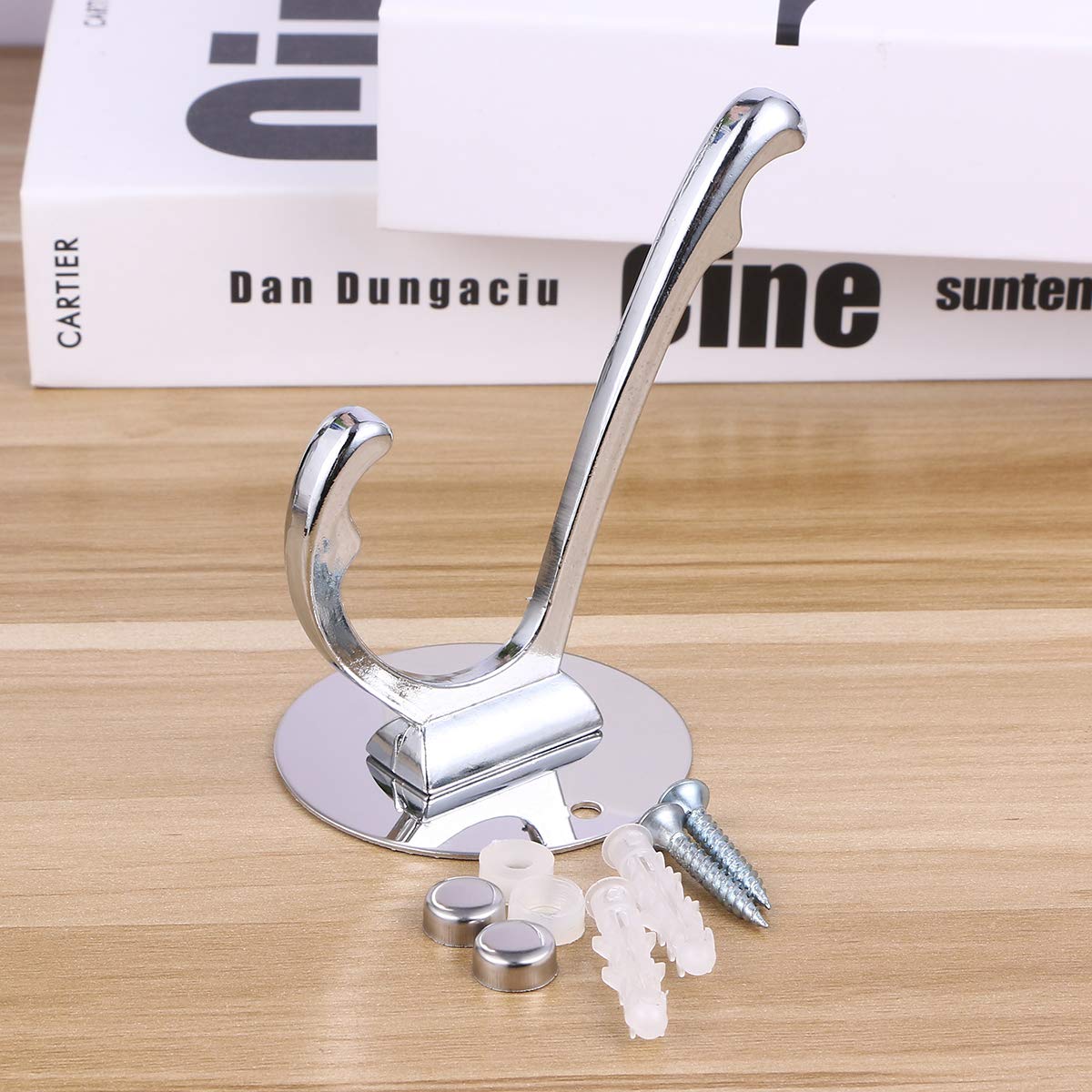 4-Pack Stainless Steel Wall Hooks - Heavy Duty Metal Hooks for Home Organization, Kitchen, Bathroom & Entryway - Rustproof Wall Mount Hangers for Coats, Towels, Bags & Decor