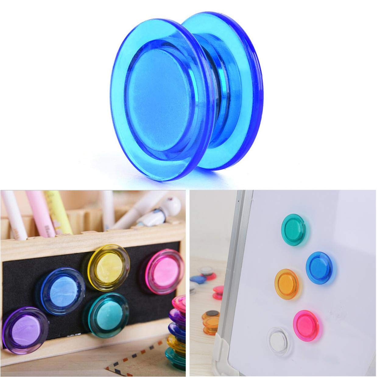 PLESIU Round Whiteboard Magnet - Colorful Mini Fridge Magnets for Home, School & Office - Perfect for Notes, Photos & Reminders on Whiteboards, Fridges & Metal Surfaces