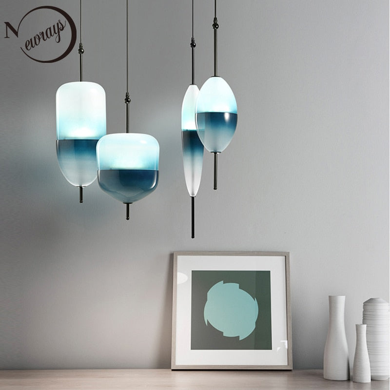 Tear Drop Glass Pendant Lights - Modern Dimmable Chandelier for Living Room, Dining Room, Bedroom & Kitchen | Elegant Hanging Ceiling Light Fixture